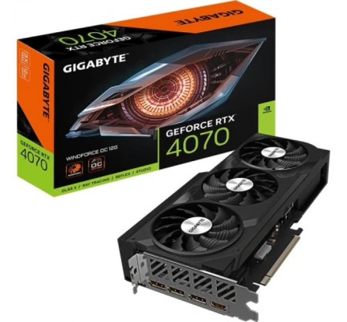 GIGABYTE Відеокарта GIGABYTE GeForce RTX4070 12Gb WINDFORCE OC (GV-N4070WF3OC-12GD)