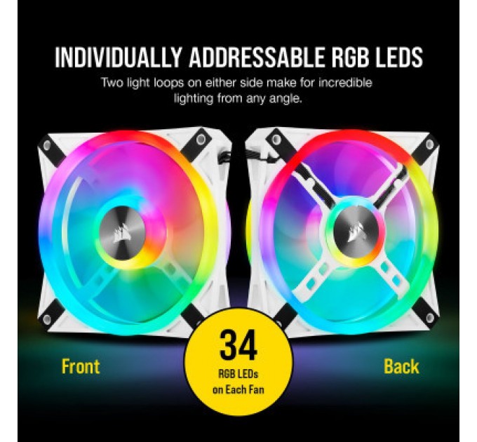 Corsair Кулер до корпусу Corsair QL Series, WHITE QL120 RGB (CO-9050104-WW)