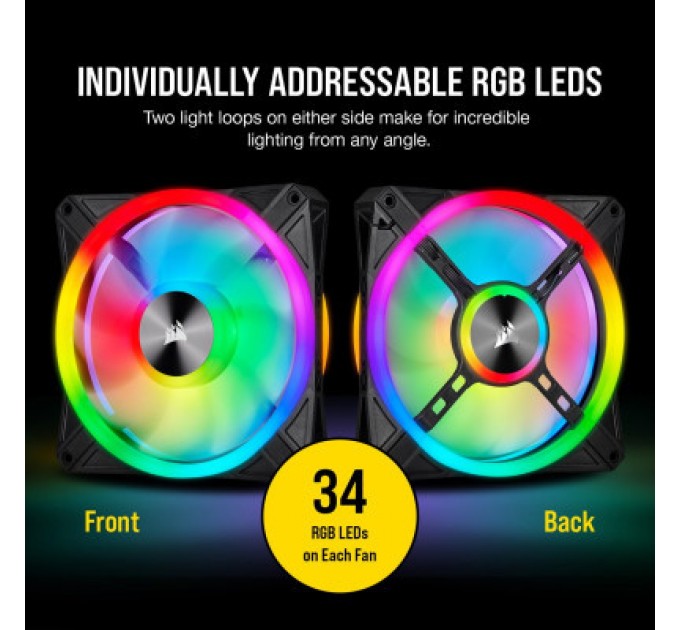 Corsair Кулер до корпусу Corsair QL Series, QL140 RGB, 140mm RGB LED Fan (CO-9050100-WW)