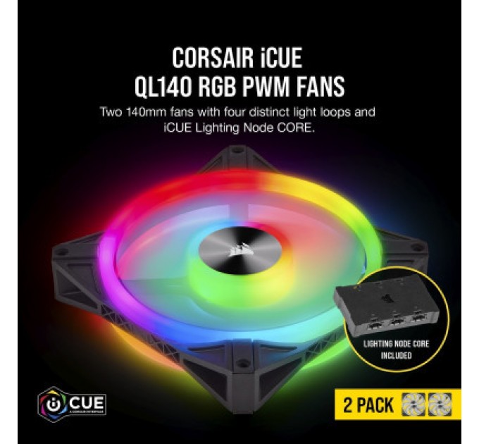 Corsair Кулер до корпусу Corsair QL Series, QL140 RGB, 140mm RGB LED Fan (CO-9050100-WW)