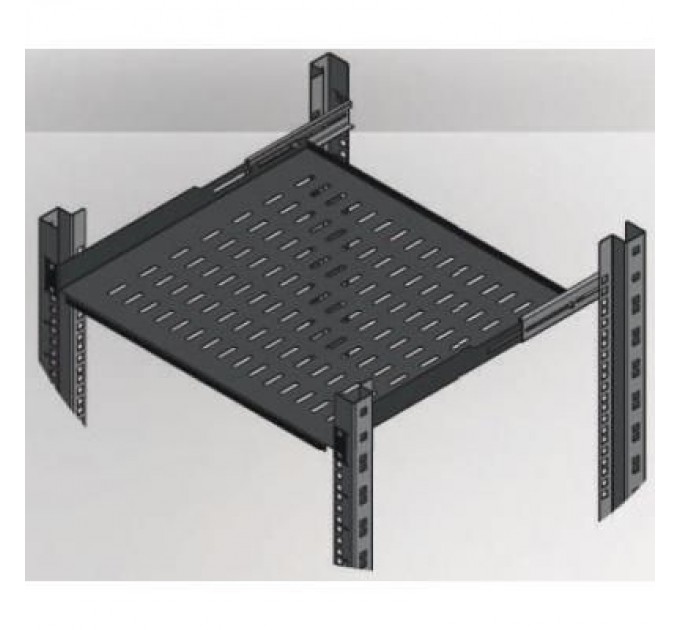 Mirsan Полка 19" 1U глиб. 450-540мм, RAL 9005 Mirsan (MR.HRM1U45.01)