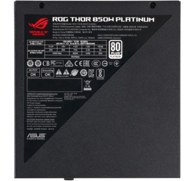 ASUS Блок живлення ASUS 850W ROG-THOR-850P2-GAMING (90YE00L2-B0NA00)