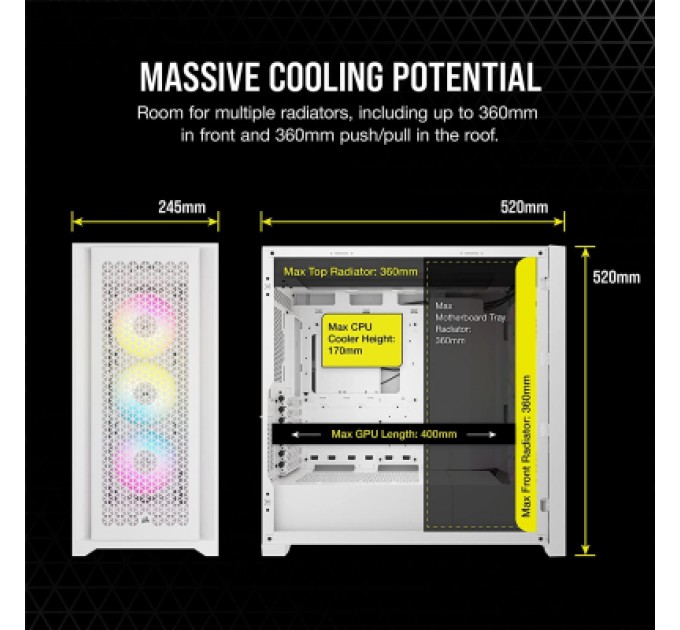 Corsair Корпус Corsair iCUE 5000D RGB AirFlow Tempered Glass White (CC-9011243-WW)