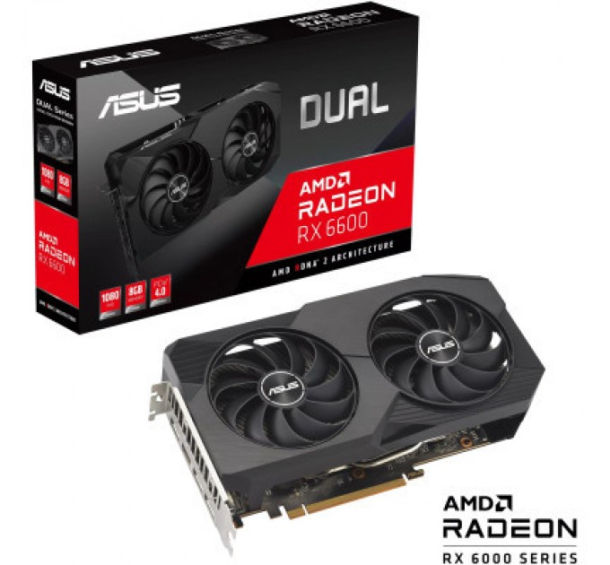 ASUS Відеокарта ASUS Radeon RX 6600 8Gb DUAL (DUAL-RX6600-8G-V2)