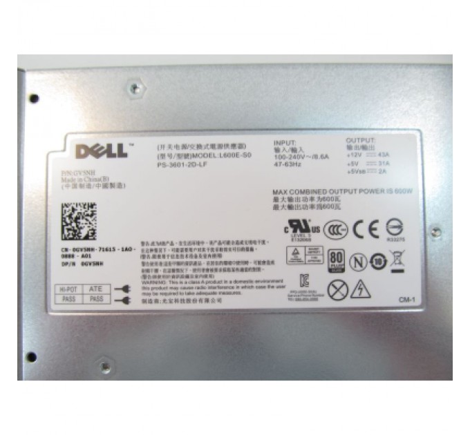 Dell Блок живлення Dell 600W H600E-S0, PS-3601-2D-LF T307M REF (# GV5NH/REF #)