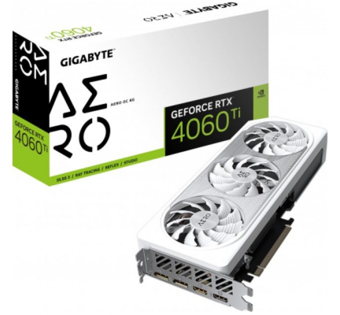 GIGABYTE Відеокарта GIGABYTE GeForce RTX4060Ti 8Gb AERO OC (GV-N406TAERO OC-8GD)