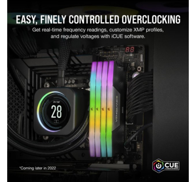 Corsair Модуль пам'яті для комп'ютера DDR5 32GB (2x16GB) 5200 MHz Vengeance RGB Corsair (CMH32GX5M2B5200C40)