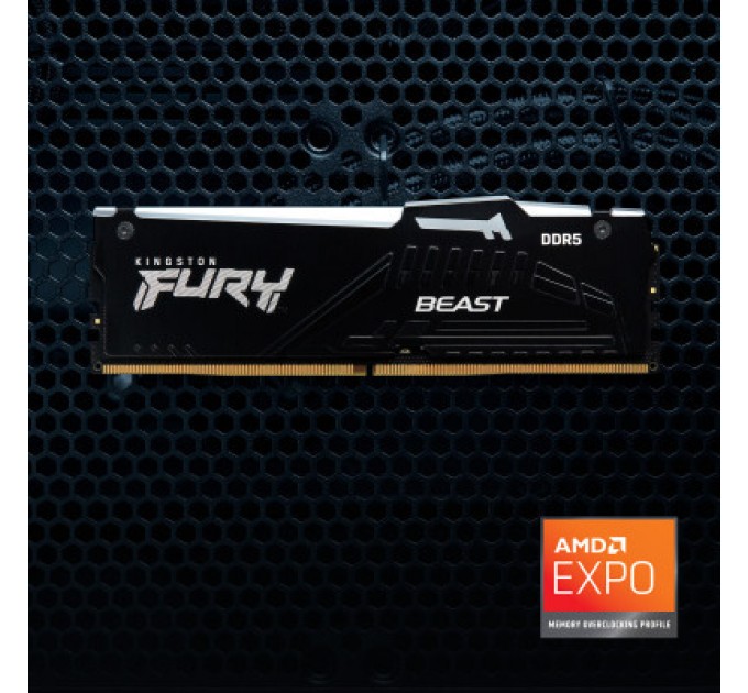 Kingston Fury (ex.HyperX) Модуль пам'яті для комп'ютера DDR5 64GB (2x32GB) 5200 MHz Beast RGB EXPO Kingston Fury (ex.HyperX) (KF552C36BBEAK2-64)