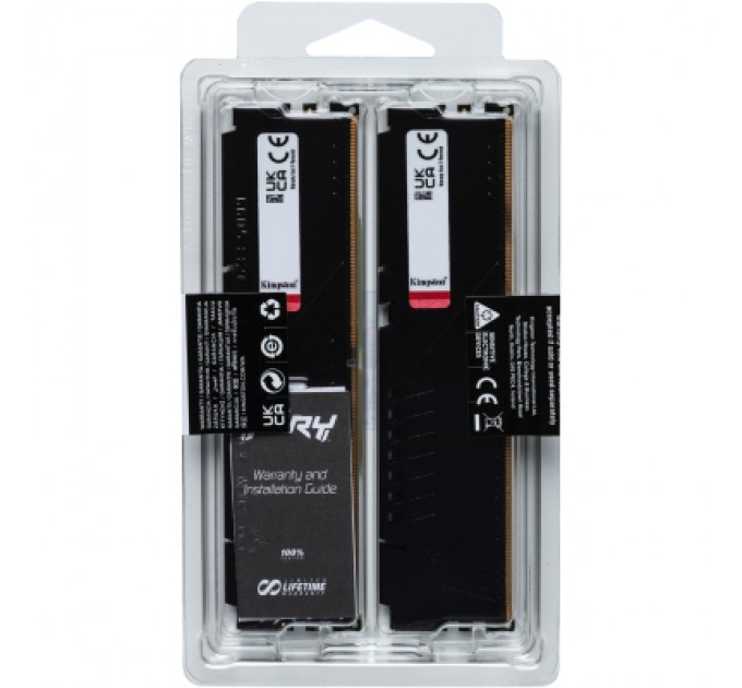 Kingston Fury (ex.HyperX) Модуль пам'яті для комп'ютера DDR5 64GB (2x32GB) 6000 MHz Beast Black XMP Kingston Fury (ex.HyperX) (KF560C40BBK2-64)