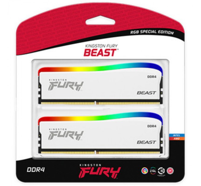 Kingston Fury (ex.HyperX) Модуль пам'яті для комп'ютера DDR4 32GB (2x16GB) 3200 MHz Beast RGB Special Edition Kingston Fury (ex.HyperX) (KF432C16BWAK2/32)
