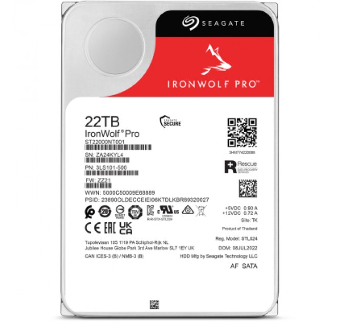 Seagate Жорсткий диск 3.5" 22TB Seagate (ST22000NT001)