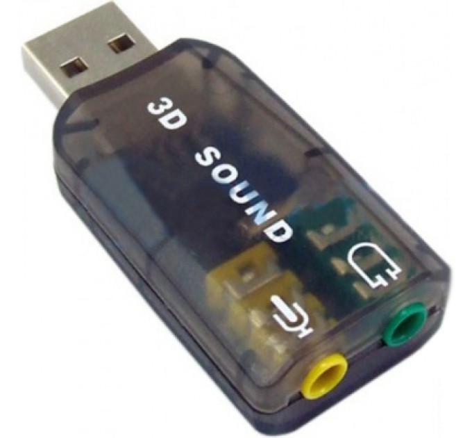 Dynamode Звукова плата Dynamode USB 6(5.1) 3D RTL dark gray (USB-SOUNDCARD2.0 black)