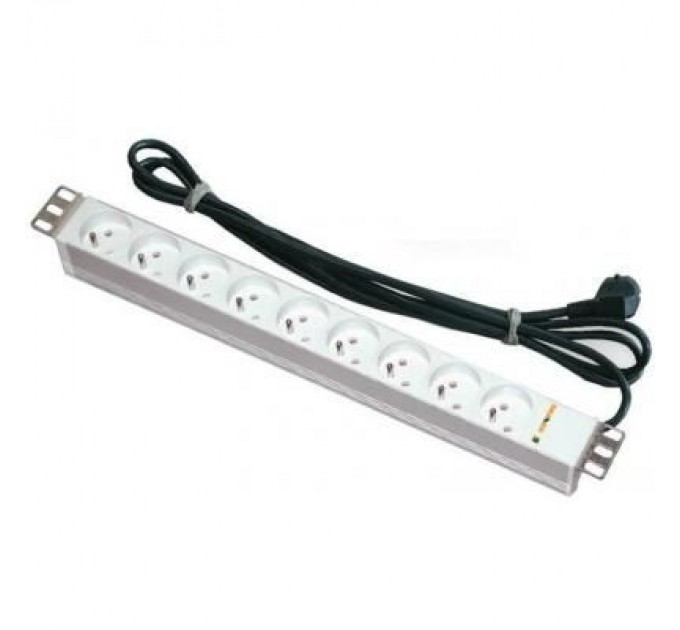 Conteg Силовий блок Conteg 19" 1U 9хSchuko, без вимикача, кабель 3м. (DP-RP-09-SCHU)
