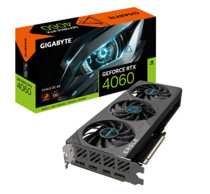 GIGABYTE Відеокарта GIGABYTE GeForce RTX4060 8Gb EAGLE OC (GV-N4060EAGLE OC-8GD)