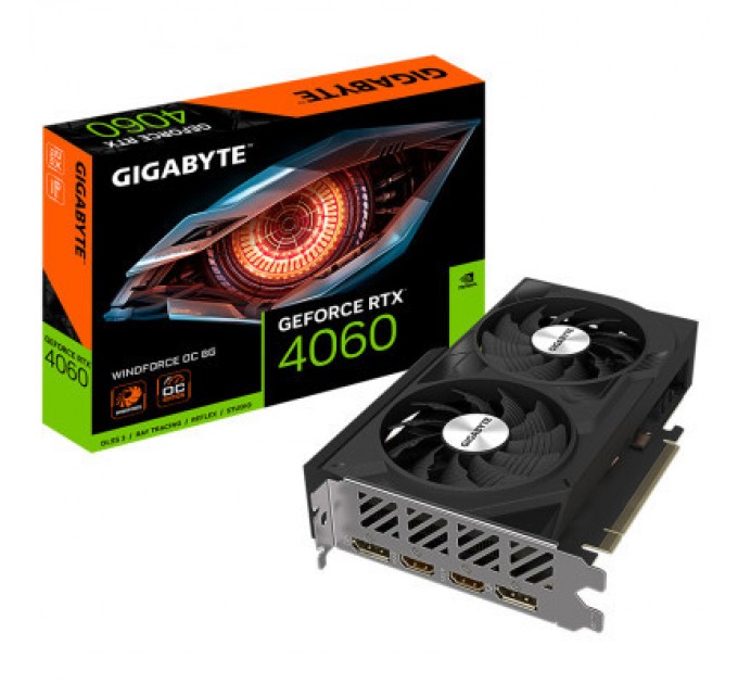 GIGABYTE Відеокарта GIGABYTE GeForce RTX4060 8Gb WINDFORCE OC (GV-N4060WF2OC-8GD)