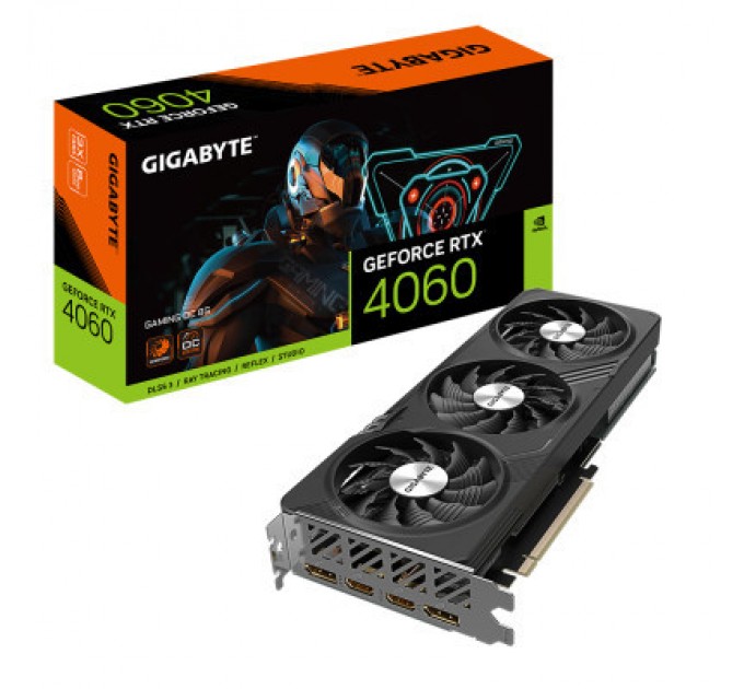 GIGABYTE Відеокарта GIGABYTE GeForce RTX4060 8Gb GAMING OC (GV-N4060GAMING OC-8GD)