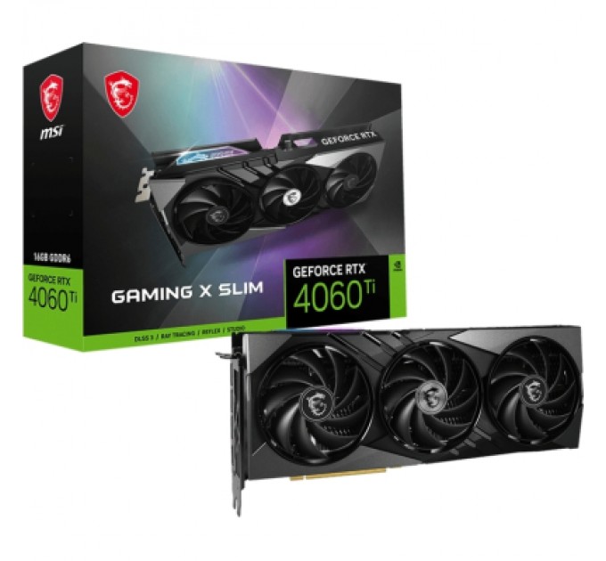 MSI Відеокарта MSI GeForce RTX4060Ti 16Gb GAMING X SLIM (RTX 4060 Ti GAMING X SLIM 16G)