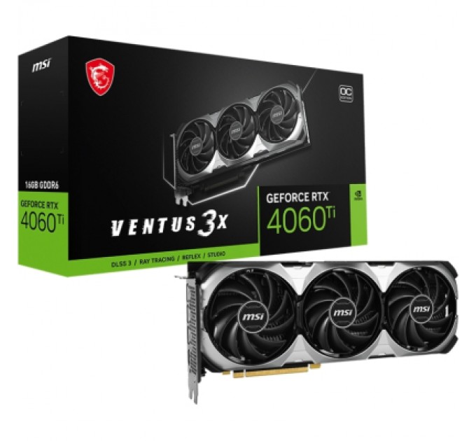 MSI Відеокарта MSI GeForce RTX4060Ti 16Gb VENTUS 3X OC (RTX 4060 Ti VENTUS 3X 16G OC)
