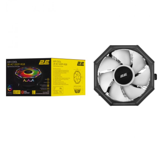 2E Кулер до процесора 2E Gaming Air Cool AC120ZP RGB, LGA1700, 1200, 115X, 775, AM5, AM4, AM3, AM3+, AM2, AM2+, FM2, FM1 (2E-AC120ZP-RGB)