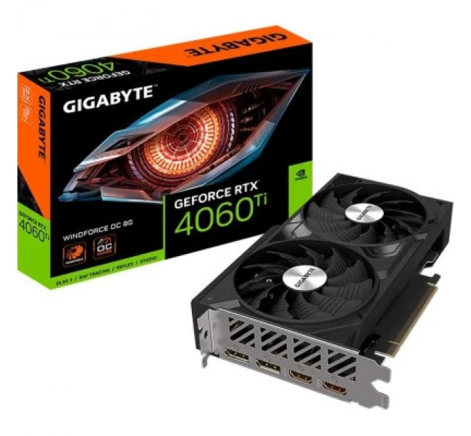 GIGABYTE Відеокарта GIGABYTE GeForce RTX4060Ti 8Gb WINDFORCE OC (GV-N406TWF2OC-8GD)