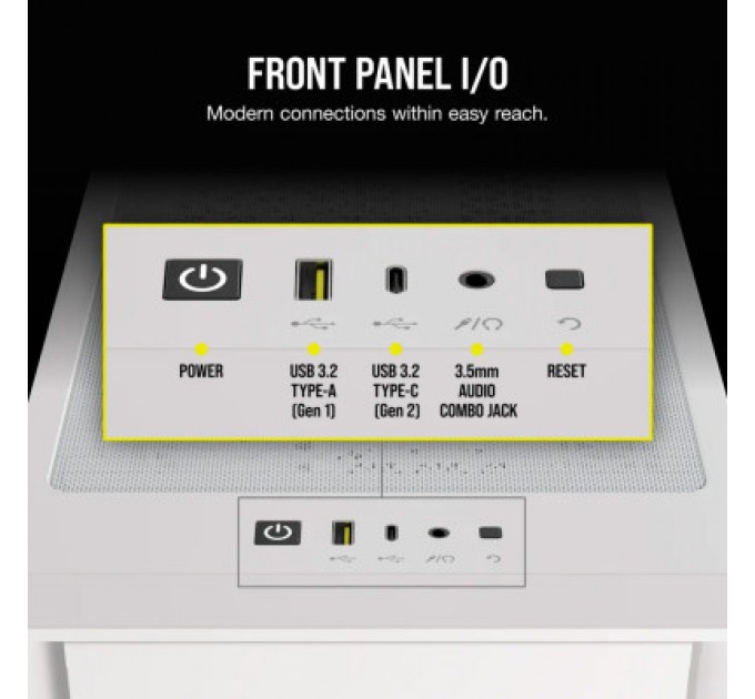 Corsair Корпус Corsair iCUE 4000D RGB Airflow White (CC-9011241-WW)