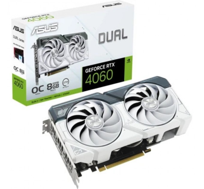 ASUS Відеокарта ASUS GeForce RTX4060 8Gb DUAL OC WHITE (DUAL-RTX4060-O8G-WHITE)