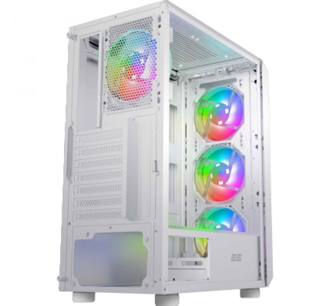 2E Корпус 2E Gaming Hexagon G338W, без БЖ, 2xUSB 3.0, 1xUSB Type-C, 1x120mm, 3x120mm ARGB, TG Side Panel, AT (2E-G338W)