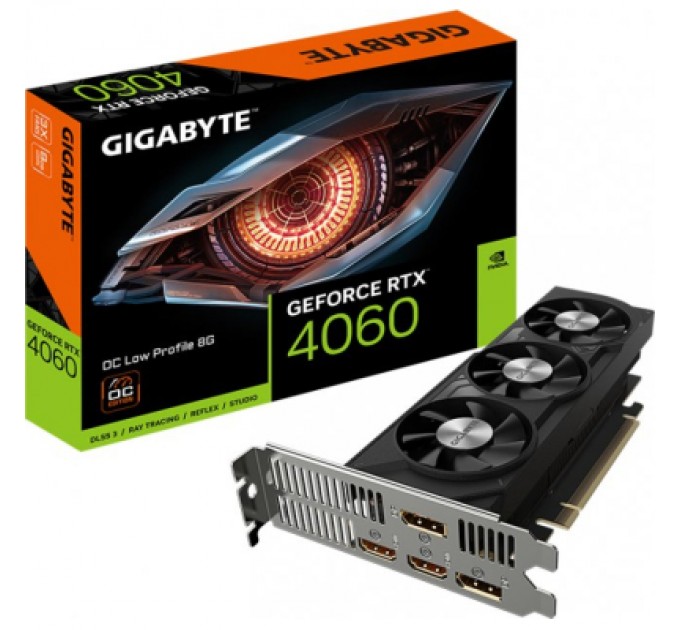 GIGABYTE Відеокарта GIGABYTE GeForce RTX4060 8Gb OC Low Profile (GV-N4060OC-8GL)