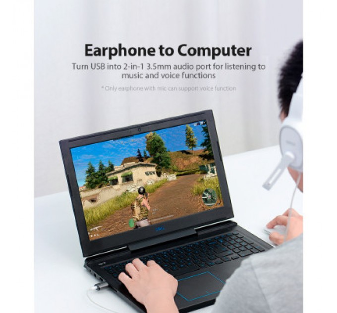 Vention Звукова плата Vention Audio USB 1х3,5mm jack 4pin Metal (OMTP-CTIA) (CDLH0)