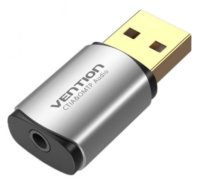 Vention Звукова плата Vention Audio USB 1х3,5mm jack 4pin Metal (OMTP-CTIA) (CDLH0)