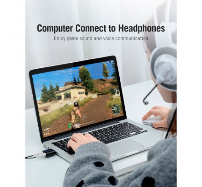 Vention Звукова плата Vention Audio USB 2х3,5mm jack Metal (VAB-S17-B)