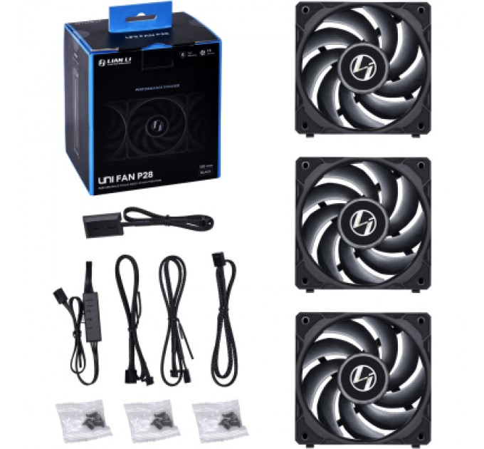 Lian Li Кулер до корпусу Lian Li P28 Triple Black (G99.12P283B.00)