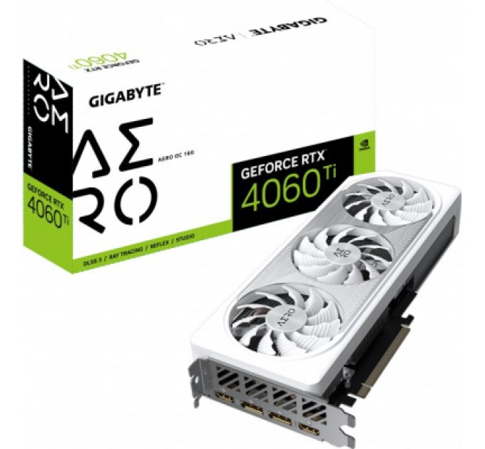 GIGABYTE Відеокарта GIGABYTE GeForce RTX4060Ti 16Gb AERO OC (GV-N406TAERO OC-16GD)