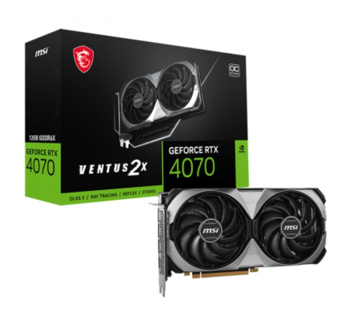 MSI Відеокарта MSI GeForce RTX4070 12Gb VENTUS 2X E OC (RTX 4070 VENTUS 2X E 12G OC)