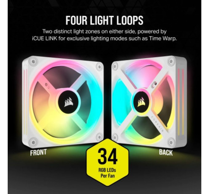 Corsair Кулер до корпусу Corsair iCUE Link QX120 RGB PWM White (CO-9051005-WW)