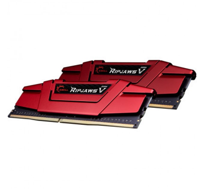 G.Skill Модуль пам'яті для комп'ютера DDR4 16GB (2x8GB) 2666 MHz Ripjaws V Red G.Skill (F4-2666C19D-16GVR)
