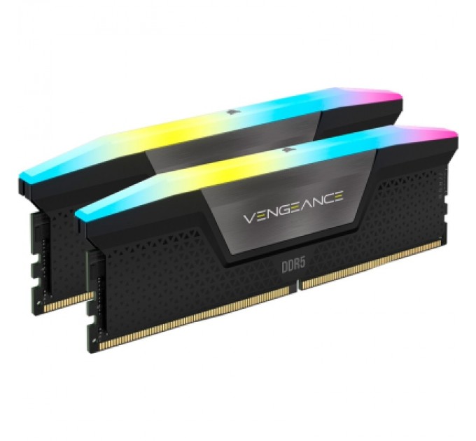 Corsair Модуль пам'яті для комп'ютера DDR5 32GB (2x16GB) 6000 MHz Vengeance RGB Black Corsair (CMH32GX5M2D6000C36)