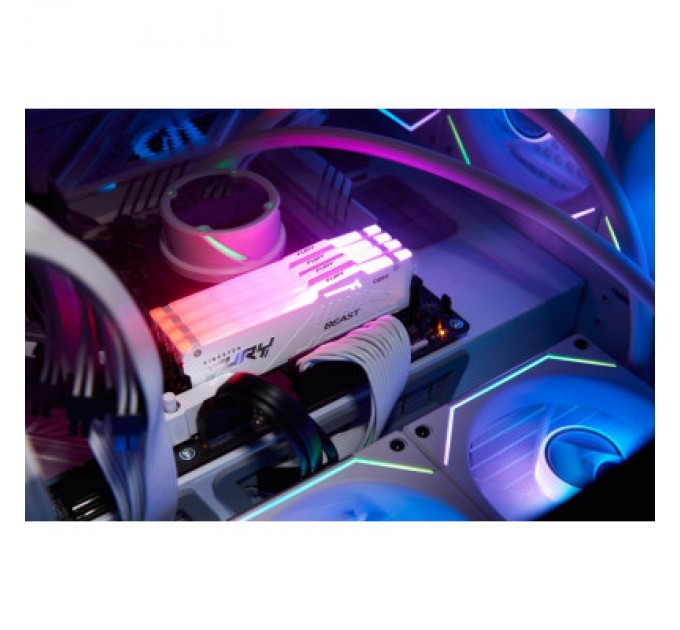 Kingston Fury (ex.HyperX) Модуль пам'яті для комп'ютера DDR5 32GB (2x16GB) 6000 MHz Beast White RGB Kingston Fury (ex.HyperX) (KF560C36BWEAK2-32)