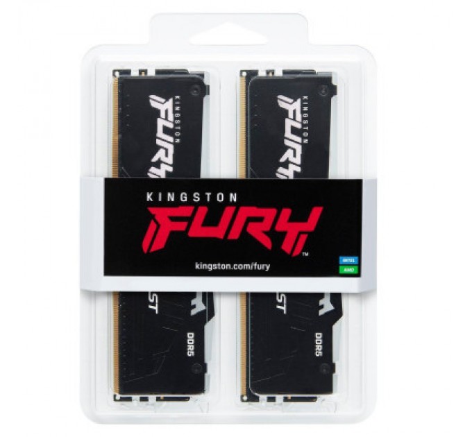 Kingston Fury (ex.HyperX) Модуль пам'яті для комп'ютера DDR5 64GB (2x32GB) 5600 MHz Beast RGB Kingston Fury (ex.HyperX) (KF556C36BBEAK2-64)