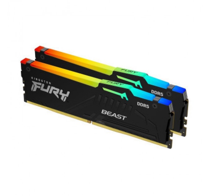 Kingston Fury (ex.HyperX) Модуль пам'яті для комп'ютера DDR5 64GB (2x32GB) 6000 MHz Beast RGB Kingston Fury (ex.HyperX) (KF560C36BBEAK2-64)