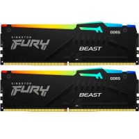 Модуль пам'яті для комп'ютера DDR5 64GB (2x32GB) 6000 MHz Beast RGB Kingston Fury (ex.HyperX) (KF560C36BBEAK2-64)