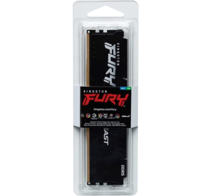 Kingston Fury (ex.HyperX) Модуль пам'яті для комп'ютера DDR5 32GB 5200 MHz Beast Black Kingston Fury (ex.HyperX) (KF552C36BBE-32)