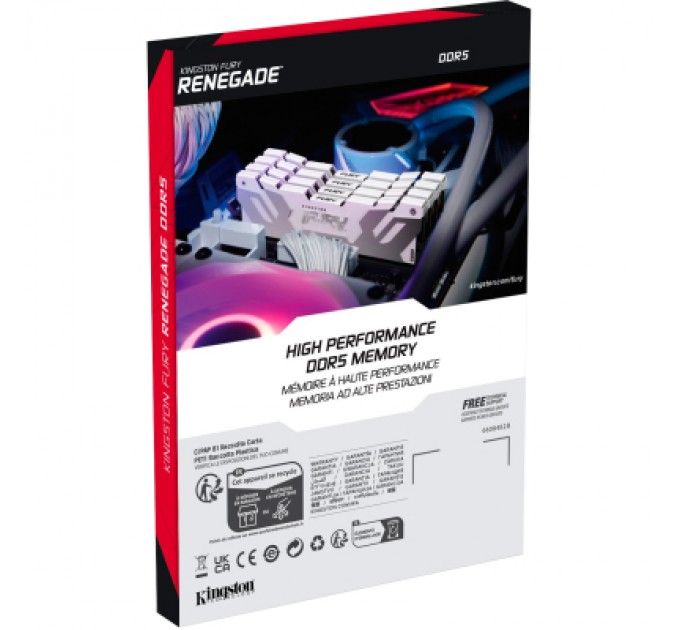 Kingston Fury (ex.HyperX) Модуль пам'яті для комп'ютера DDR5 32GB 6000 MHz Renegade White Kingston Fury (ex.HyperX) (KF560C32RW-32)