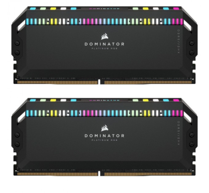 Corsair Модуль пам'яті для комп'ютера DDR5 64GB (2x32GB) 6000 MHz Dominator Platinum RGB Black Corsair (CMT64GX5M2B6000C40)