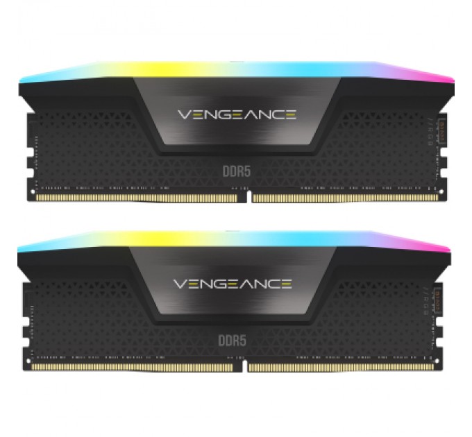 Corsair Модуль пам'яті для комп'ютера DDR5 32GB (2x16GB) 6000 MHz Vengeance RGB Black Corsair (CMH32GX5M2B6000C30)