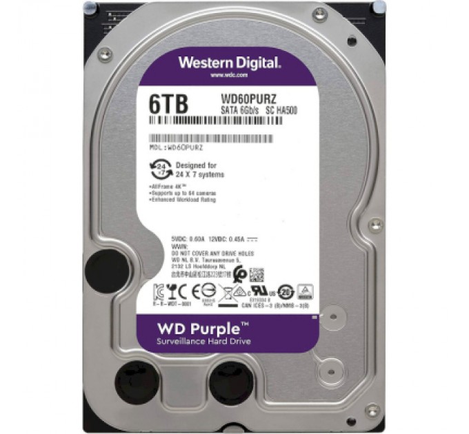 WESTERN DIGITAL Жорсткий диск 3.5" 6TB WD (WD64PURZ)
