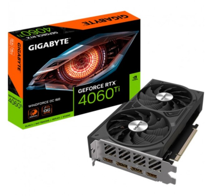 GIGABYTE Відеокарта GIGABYTE GeForce RTX4060Ti 16Gb WINDFORCE OC (GV-N406TWF2OC-16GD)