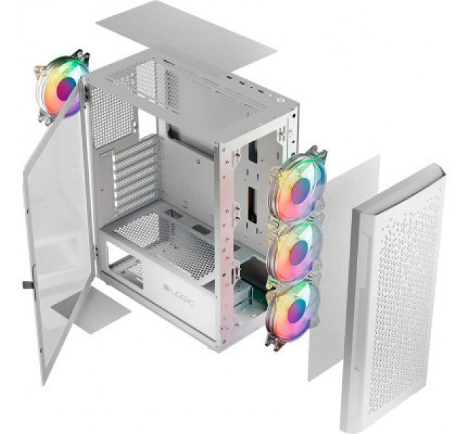 Logic concept Корпус Logic concept ARAMIS MESH+GLASS ARGB fans 4x120mm WHITE (AT-ARAMIS-20-0000000-0002)