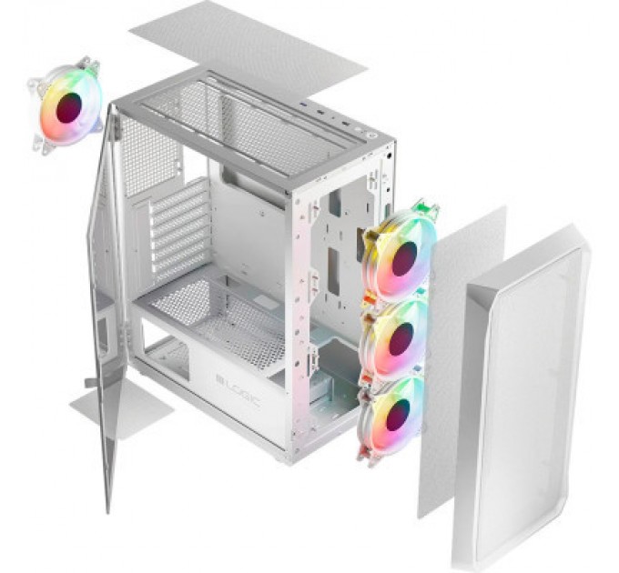 Logic concept Корпус Logic concept PORTOS MESH+GLASS ARGB fans 3x120mm WHITE (AM-PORTOS-20-0000000-0002)