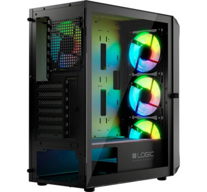 Logic concept Корпус Logic concept PORTOS MESH+GLASS ARGB fans 4x120mm BLACK (AT-PORTOS-10-0000000-0002)